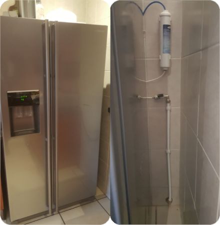 Water pipe installation for plumbed in fridge